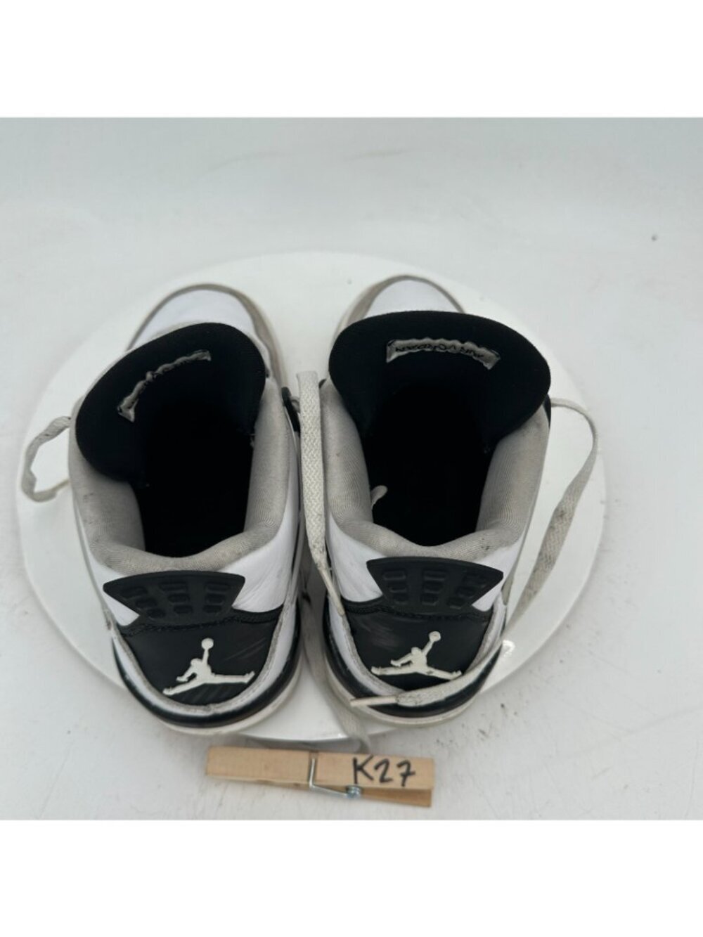 Nike Air Jordan 4 Retro Youth Size 5Y Women 6.5 408452-111 Military Black Shoes - Picture 9 of 10